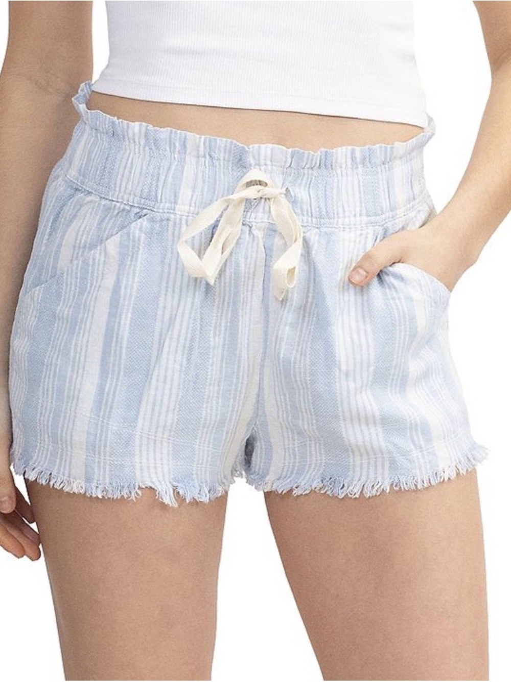 🆕 Madden Girl Light Blue Striped Beach Shorts